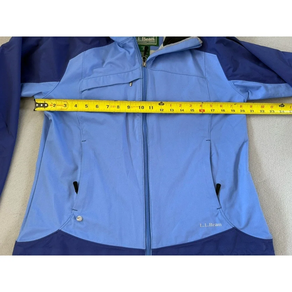 LL Bean Rain Shell Jacket Women's Sz M Blue Color block - Picture 14 of 16